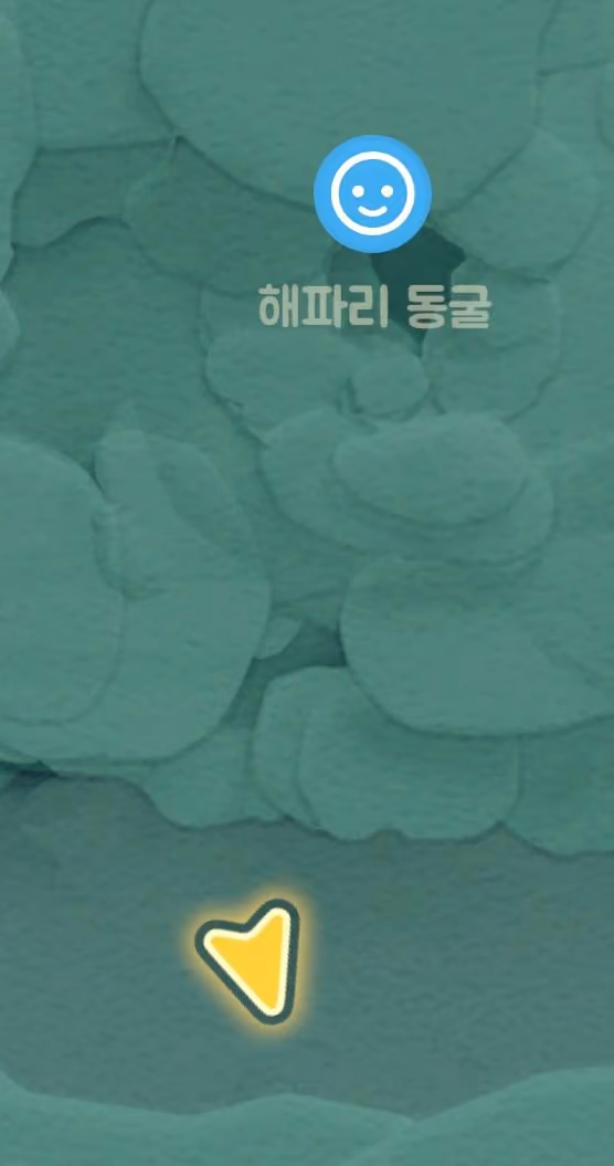 짙은 파란색 물 뿜는 고래 지도